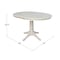 International Concepts Round 36 in Rd Top Pedestal Table, 12 in Leaf, 28.9 inH, Dining Height, Unfinished, 36 W, 48 L K-36RXT-27B - alternate 3